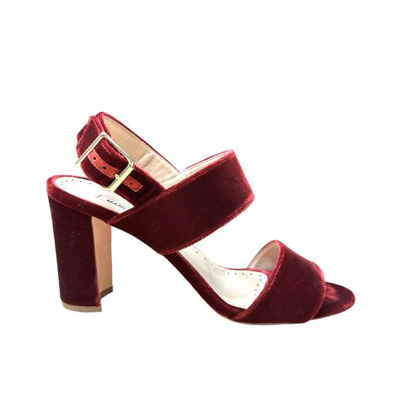Manolo Blahnik Shoes - Manolo Blahnik Red Velvet Heels